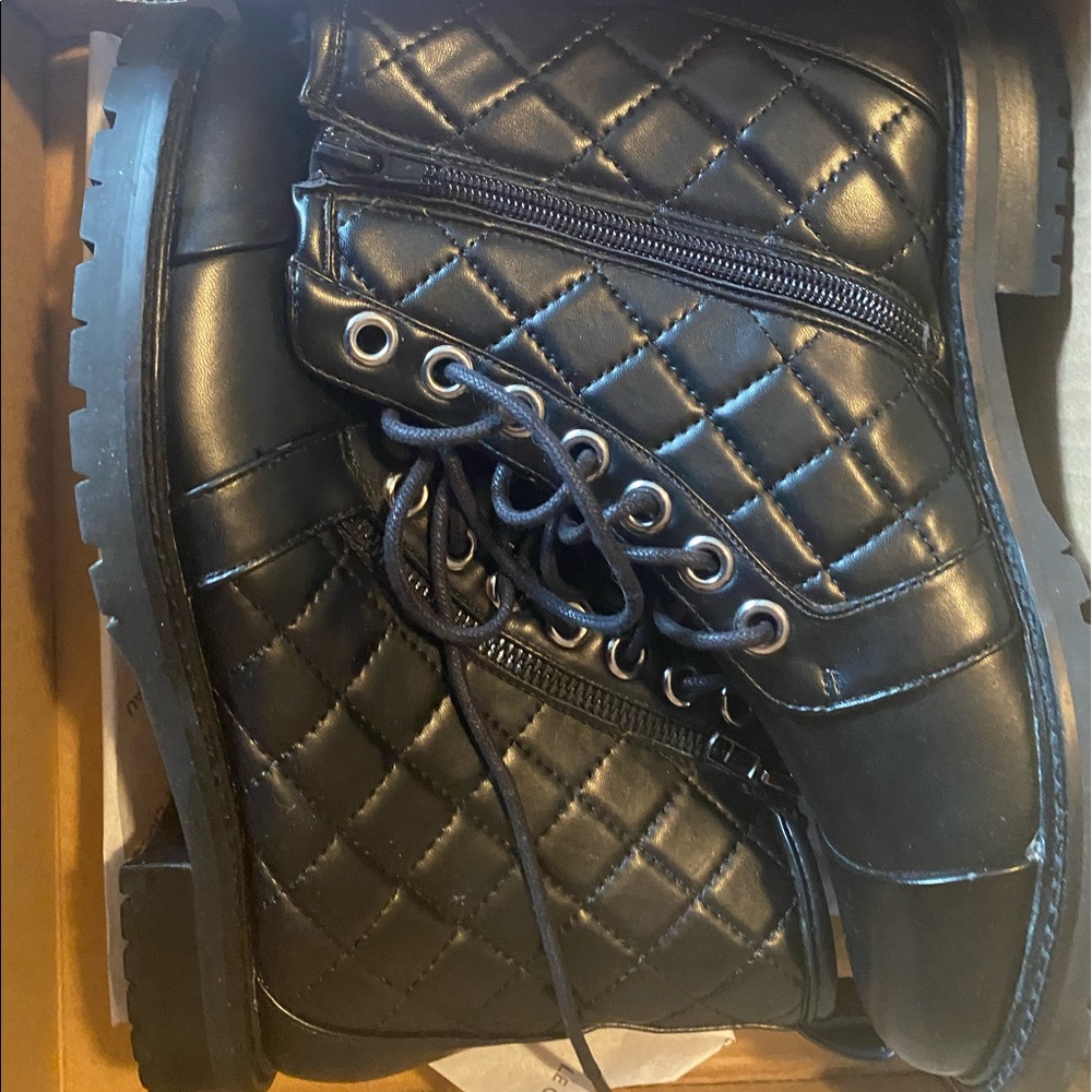 Faux leather boots